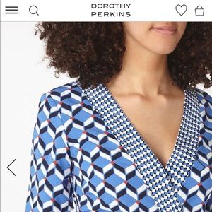Dorothy Perkins Tall Geometric Wrap Dress NWT